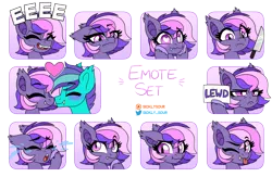 Size: 2784x1820 | Tagged: safe, artist:sickly-sour, derpibooru import, oc, oc:midnight mist, oc:sugar spirits, unofficial characters only, bat pony, pony, :c, :p, blushing, crying, eeee, emotes, fangs, female, frown, glare, heart eyes, image, knife, mare, nuzzling, png, thinking, tongue out, wingding eyes