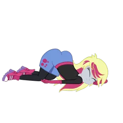 Size: 2952x2952 | Tagged: suggestive, alternate version, artist:gmaplay, derpibooru import, derpy hooves, equestria girls, life is a runway, ass, ass up, bubble butt, butt, face down ass up, image, png, sleeping, solo