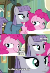 Size: 654x943 | Tagged: safe, derpibooru import, edit, edited screencap, screencap, maud pie, pinkie pie, ponified, earth pony, pony, maud pie (episode), caption, close-up, collage, derp, female, great moments in animation, image, image macro, joke, mare, meme, png, ponified meme, ponk, smear frame, text