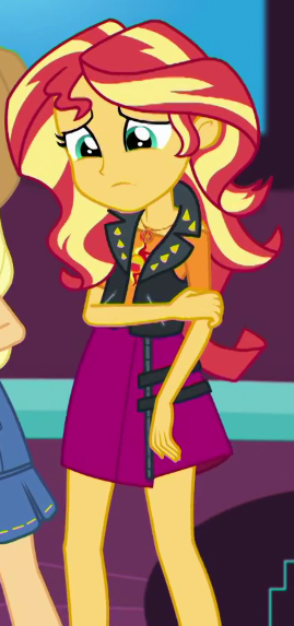 Size: 269x573 | Tagged: safe, derpibooru import, screencap, applejack, sunset shimmer, a fine line, equestria girls, equestria girls series, cropped, image, png, solo focus