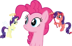 Size: 4670x3000 | Tagged: safe, artist:cloudyglow, derpibooru import, pinkie pie, rarity, the saddle row review, angel rarity, devil rarity, image, png, vector