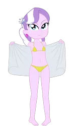 Size: 1398x2316 | Tagged: artist needed, suggestive, banned from derpibooru, diamond tiara, equestria girls, barefoot, barrette, belly button, bikini, breasts, clothes, delicious flat chest, ear piercing, earring, feet, female, image, jewelry, lolicon, looking at you, piercing, png, simple background, solo, solo female, swimsuit, towel, transparent background, underage, yellow swimsuit