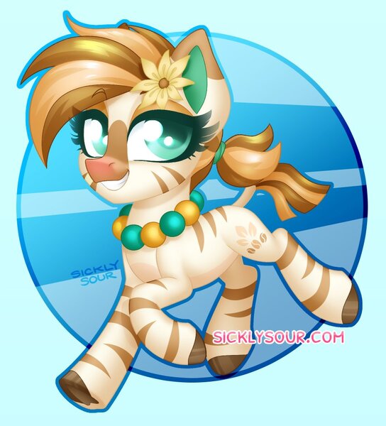 Size: 854x942 | Tagged: safe, artist:sickly-sour, derpibooru import, oc, oc:bombay colada, unofficial characters only, zebra, female, image, jewelry, jpeg, mare, necklace, solo