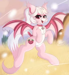 Size: 1920x2088 | Tagged: safe, artist:sethisto, derpibooru import, oc, oc:cream puff, bat pony, collar, image, jpeg, valheim