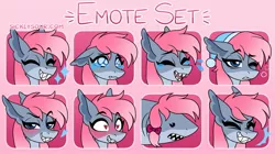 Size: 2132x1194 | Tagged: safe, artist:sickly-sour, derpibooru import, original species, shark, shark pony, bow, emotes, hair bow, image, jpeg, sharp teeth, teeth