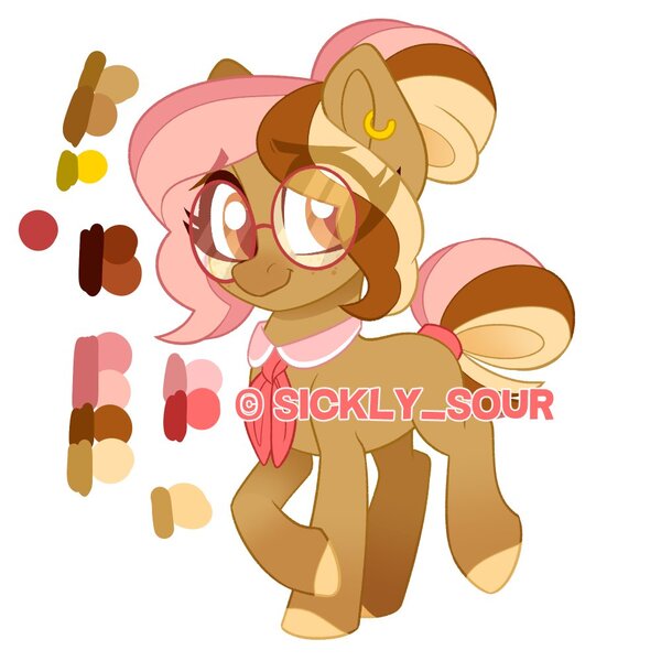 Size: 1000x1000 | Tagged: safe, artist:sickly-sour, derpibooru import, oc, oc:ginger snap, unofficial characters only, earth pony, pony, female, glasses, image, jpeg, mare, solo