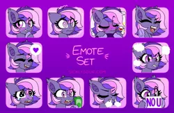 Size: 1392x910 | Tagged: safe, artist:sickly-sour, derpibooru import, oc, oc:midnight mist, unofficial characters only, bat pony, pony, blushing, emotes, female, heart, image, jpeg, mare