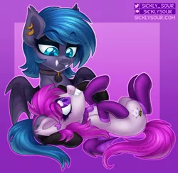 Size: 980x957 | Tagged: safe, artist:sickly-sour, derpibooru import, oc, unofficial characters only, bat pony, pony, clothes, eyeshadow, fangs, female, image, jpeg, makeup, mare, socks