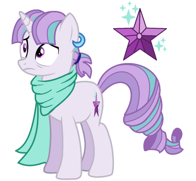 Size: 1080x996 | Tagged: safe, artist:venomous-cookietwt, derpibooru import, oc, pony, unicorn, clothes, female, image, magical lesbian spawn, mare, offspring, parent:rarity, parent:starlight glimmer, parents:starity, png, scarf, simple background, solo, transparent background