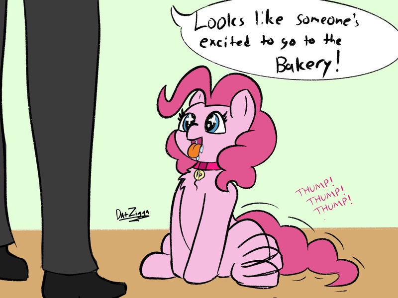 Size: 2732x2048 | Tagged: safe, derpibooru import, pinkie pie, earth pony, human, pony, behaving like a dog, chest fluff, collar, drool, image, jpeg, tongue out, twitchy tail