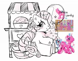 Size: 2048x1600 | Tagged: safe, artist:bunxl, derpibooru import, cotton candy (g3), earth pony, pony, blushing, cotton candy, g3, image, jpeg, sketch, smiling, solo