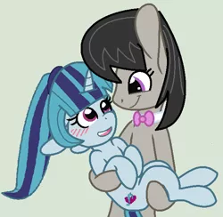 Size: 596x582 | Tagged: safe, artist:jadethepegasus, derpibooru import, octavia melody, sonata dusk, duo, female, holding, image, lesbian, png, shipping, sontavia