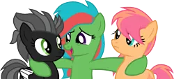Size: 1536x697 | Tagged: safe, artist:pegasski, derpibooru import, oc, unofficial characters only, earth pony, pegasus, pony, base used, earth pony oc, eyelashes, female, frown, image, mare, pegasus oc, png, side hug, simple background, smiling, transparent background, two toned wings, wings