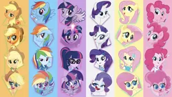 Size: 4096x2304 | Tagged: safe, derpibooru import, applejack, fluttershy, pinkie pie, rainbow dash, rarity, sci-twi, twilight sparkle, twilight sparkle (alicorn), alicorn, equestria girls, equestria girls series, friendship is magic, my little pony: pony life, my little pony: the movie, background, humane five, humane six, image, mane six, multeity, no source available, png