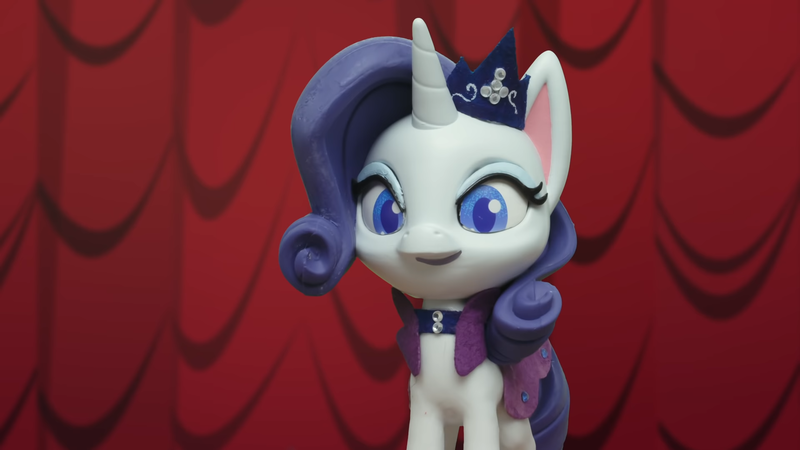 Size: 1920x1080 | Tagged: safe, derpibooru import, screencap, rarity, pony, fashion failure, my little pony: pony life, my little pony: stop motion short, image, png, solo, stop motion