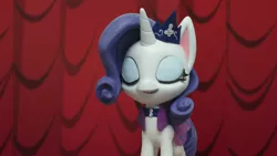 Size: 1920x1080 | Tagged: safe, derpibooru import, screencap, rarity, pony, fashion failure, my little pony: pony life, my little pony: stop motion short, eyes closed, image, png, solo, stop motion