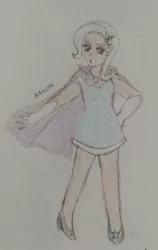 Size: 648x1024 | Tagged: safe, artist:wrath-marionphauna, derpibooru import, trixie, human, cape, clothes, humanized, image, jpeg, solo, traditional art, trixie's cape