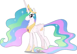 Size: 8000x5658 | Tagged: safe, artist:chrzanek97, derpibooru import, princess celestia, alicorn, pony, absurd resolution, crown, female, hoof shoes, image, jewelry, mare, png, regalia, simple background, solo, transparent background, vector