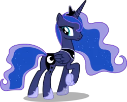 Size: 8315x6682 | Tagged: safe, artist:chrzanek97, derpibooru import, princess luna, alicorn, pony, absurd resolution, butt, female, image, looking back, mare, plot, png, raised hoof, simple background, solo, transparent background, vector