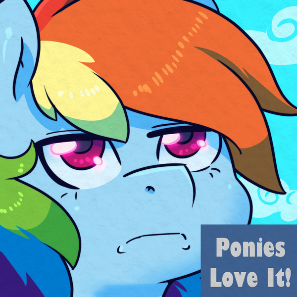 Size: 1200x1200 | Tagged: safe, artist:talimingi, derpibooru import, rainbow dash, pegasus, pony, frown, image, jpeg, reaction image, solo, unamused