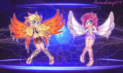 Size: 5792x3456 | Tagged: safe, artist:lumi-infinite64, artist:noreentheartist, artist:prismagalaxy514, derpibooru import, fairy, human, equestria girls, alternate hairstyle, barefoot, barely eqg related, bocas top, breasts, cartoon network, clothes, crossover, crown, delicious flat chest, enchantix, equestria girls style, equestria girls-ified, fairies, fairies are magic, fairy wings, fairyized, feet, gloves, image, jewelry, johnny test, long gloves, long hair, looking at you, png, rainbow s.r.l, regalia, sparkly wings, tecna, wings, winx, winx club, winxified