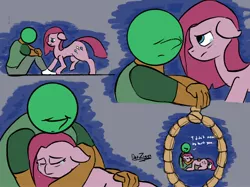 Size: 2732x2048 | Tagged: semi-grimdark, artist:datzigga, derpibooru import, pinkie pie, oc, oc:anon, earth pony, human, pony, comforting, hug, image, jpeg, noose, pinkamena diane pie, sad, suicide, suicide prevention