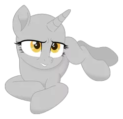 Size: 1942x1865 | Tagged: safe, artist:aeonkrow, derpibooru import, oc, unofficial characters only, pony, unicorn, bald, base, eyelashes, horn, image, looking up, lying down, png, prone, simple background, solo, transparent background, unicorn oc