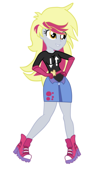 Size: 1232x2140 | Tagged: safe, artist:gmaplay, derpibooru import, derpy hooves, equestria girls, life is a runway, image, png, solo