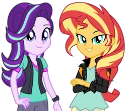 Size: 5200x4600 | Tagged: safe, alternate version, artist:emeraldblast63, derpibooru import, starlight glimmer, sunset shimmer, equestria girls, accurate, duo, image, png, redesign