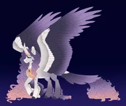 Size: 1280x1077 | Tagged: safe, artist:akumajdragon, derpibooru import, oc, alicorn, pony, colored wings, female, image, jpeg, magical lesbian spawn, mare, multicolored wings, offspring, parent:rarity, parent:twilight sparkle, parents:rarilight, solo, wings