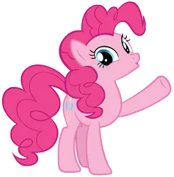 Size: 8250x8400 | Tagged: safe, artist:andoanimalia, derpibooru import, pinkie pie, earth pony, pony, the maud couple, female, image, looking at you, png, raised hoof, simple background, solo, transparent background, vector
