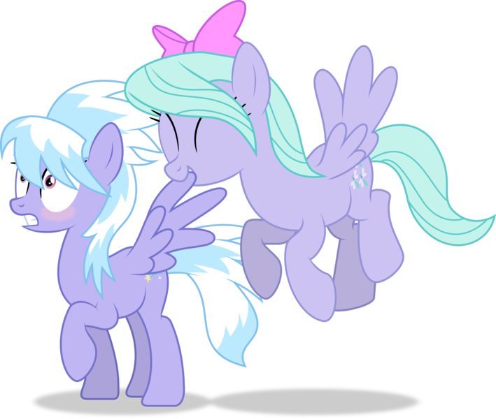 Size: 10886x9213 | Tagged: safe, artist:thatusualguy06, derpibooru import, cloudchaser, flitter, pegasus, pony, .svg available, absurd resolution, blushing, eyes closed, female, flying, grooming, image, incest, lesbian, mare, pegacest, png, preenhub, preening, raised hoof, shipping, shrunken pupils, simple background, spread wings, transparent background, vector, wingboner, wings