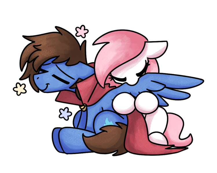 Size: 1280x1024 | Tagged: safe, artist:sugar morning, derpibooru import, oc, oc:bizarre song, oc:sugar morning, unofficial characters only, pegasus, pony, cape, clothes, cute, female, grooming, image, male, mare, oc x oc, pegasus oc, png, preening, shipping, simple background, stallion, straight, sugarre, transparent background, wings