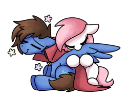 Size: 1280x1024 | Tagged: safe, artist:sugar morning, derpibooru import, oc, oc:bizarre song, oc:sugar morning, unofficial characters only, pegasus, pony, cape, clothes, cute, female, grooming, image, male, mare, oc x oc, pegasus oc, png, preening, shipping, simple background, stallion, straight, sugarre, transparent background, wings