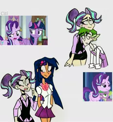 Size: 2472x2662 | Tagged: safe, artist:citi, derpibooru import, screencap, spike, starlight glimmer, twilight sparkle, alicorn, human, humanized, image, jpeg, scene interpretation, screencap reference, twilight sparkle (alicorn)