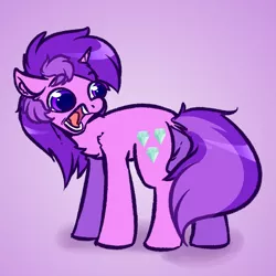 Size: 4000x4000 | Tagged: safe, artist:witchtaunter, derpibooru import, amethyst star, pony, unicorn, april fools, april fools 2021, april fools joke, chest fluff, ear fluff, faic, floppy ears, gradient background, image, png, recolor, screaming, solo, wide eyes
