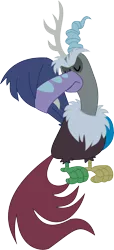 Size: 6719x14753 | Tagged: safe, artist:cosmic-dash, derpibooru import, discord, bird, twilight's kingdom, 2014, absurd resolution, birdified, discobird, eyes closed, grooming, image, male, png, preening, simple background, solo, species swap, transparent background, vector