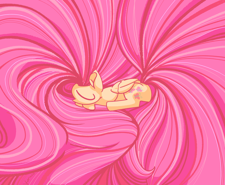 Size: 4473x3681 | Tagged: safe, derpibooru import, fluttershy, pegasus, cutie mark, hair, image, long hair, png, sleeping, sleepy, solo