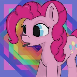 Size: 800x800 | Tagged: safe, artist:treekickerdraws, derpibooru import, pinkie pie, earth pony, pony, drugs, image, lidded eyes, marijuana, open mouth, png, psychadelic, smoking, solo