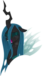 Size: 4000x6986 | Tagged: safe, artist:negatif22, derpibooru import, queen chrysalis, changeling, changeling queen, bust, crying, female, image, png, simple background, solo, transparent background, vector