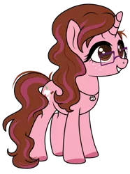 Size: 771x1036 | Tagged: safe, artist:kb-gamerartist, derpibooru import, oc, oc:opacity, unofficial characters only, pony, unicorn, derpibooru community collaboration, 2021 community collab, derpibooru exclusive, female, freckles, glasses, grin, image, jewelry, mare, necklace, png, simple background, smiling, solo, transparent background