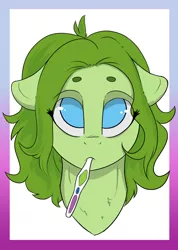 Size: 1026x1440 | Tagged: safe, artist:cold blight, derpibooru import, oc, oc:lief, unofficial characters only, bean brows, cute, floppy ears, image, png, simple background, toothbrush