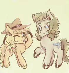 Size: 918x976 | Tagged: safe, artist:mimiporcellini, derpibooru import, applejack, ponified, earth pony, pony, cowboy hat, crossover, crossover shipping, hat, hol horse, holjack, image, jojo's bizarre adventure, png, shipping