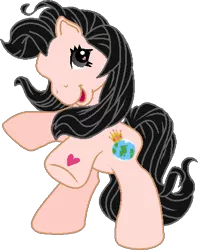 Size: 378x478 | Tagged: safe, artist:muhammad yunus, derpibooru import, oc, oc:zone, unofficial characters only, earth pony, pony, base used, cutie mark, earth, earth pony oc, female, g3, heart, heart eyes, image, looking at you, mare, open mouth, png, simple background, solo, transparent background, vector, wingding eyes