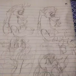 Size: 1080x1080 | Tagged: safe, artist:cocolove2176, derpibooru import, discord, fluttershy, draconequus, pegasus, pony, comic, discoshy, female, image, jpeg, lineart, lined paper, male, mare, shipping, straight, traditional art