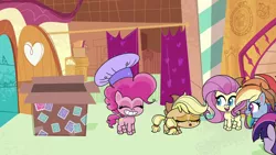 Size: 1920x1080 | Tagged: safe, derpibooru import, screencap, applejack, fluttershy, pinkie pie, rainbow dash, twilight sparkle, how applejack got her hat back, my little pony: pony life, spoiler:pony life s01e04, image, png