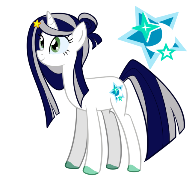 Size: 800x749 | Tagged: safe, artist:couratiel, derpibooru import, oc, oc:lunar shine, unofficial characters only, pony, unicorn, colored hooves, cutie mark, hairclip, image, png, show accurate, simple background, solo, transparent background