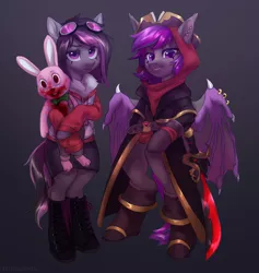 Size: 3424x3616 | Tagged: safe, artist:helemaranth, derpibooru import, oc, unofficial characters only, changeling, pony, blood, image, jpeg, purple changeling, robbie the rabbit, silent hill