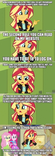 Size: 600x1685 | Tagged: safe, derpibooru import, edit, edited screencap, screencap, applejack, fluttershy, pinkie pie, sunset shimmer, equestria girls, friendship games, american dad, caption, image, image macro, jpeg, text