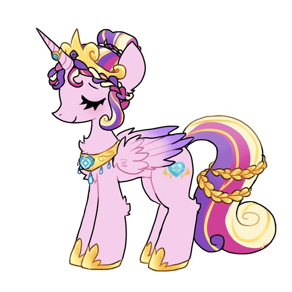 Size: 2365x2365 | Tagged: safe, artist:plushfurby, derpibooru import, princess cadance, alicorn, alternate design, alternate hairstyle, alternate universe, female, image, jewelry, jpeg, ring, simple background, solo, wedding ring, white background